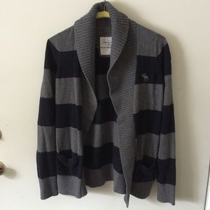 Gray and navy striped sweater